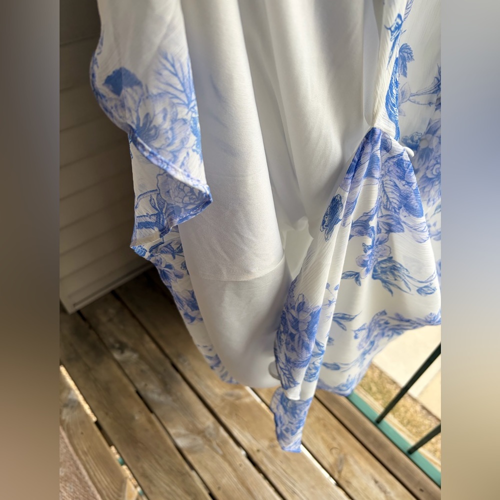 🆕🦋Taylor Blue&White Floral Lace Maxi Dress Romantic Cottagecore Size 14 Romantic - Picture 12 of 17